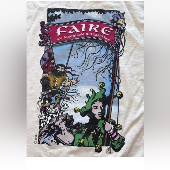 An American Renaissance Faire Mens T Shirt XL 100% Cotton Jester Graphic 2008 - Picture 2 of 7